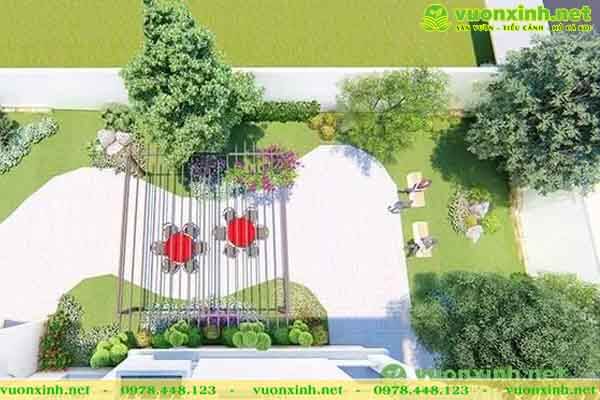 Mẫu Hồ cá koi sân vườn biệt thự