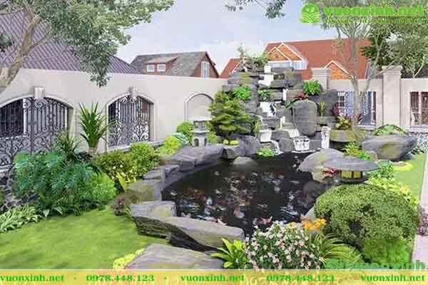 Hồ cá koi sân vườn phong thủy