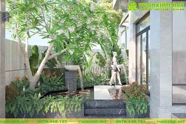 Mẫu hồ cá Koi mini sân vườn