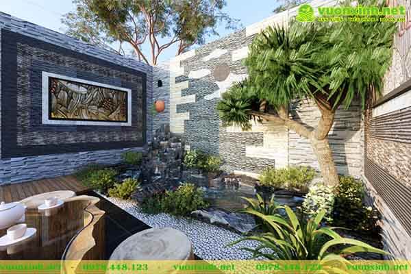 Mẫu hồ cá koi mini sân vườn