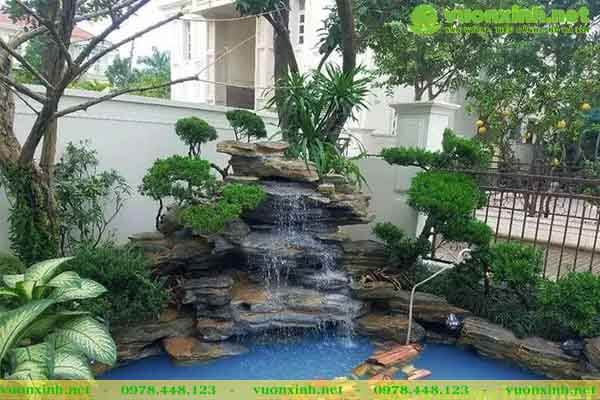 Mẫu hồ cá koi sân vườn nhà phố