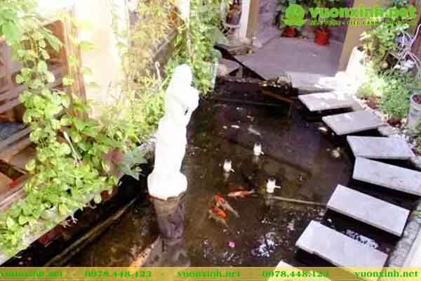 Mẫu hồ cá koi sân vườn phong thủy