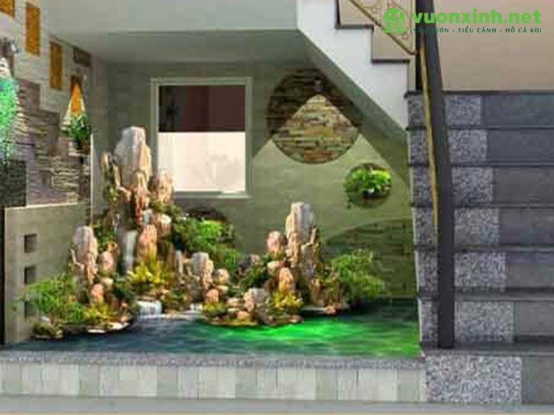 Thi công tiểu cảnh cầu thang