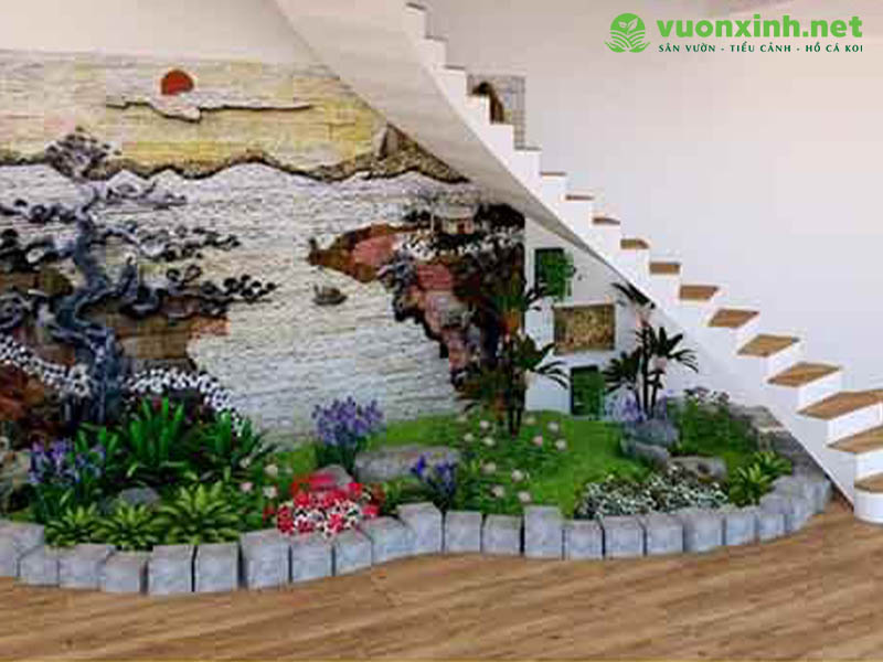 Thi công tiểu cảnh cầu thang