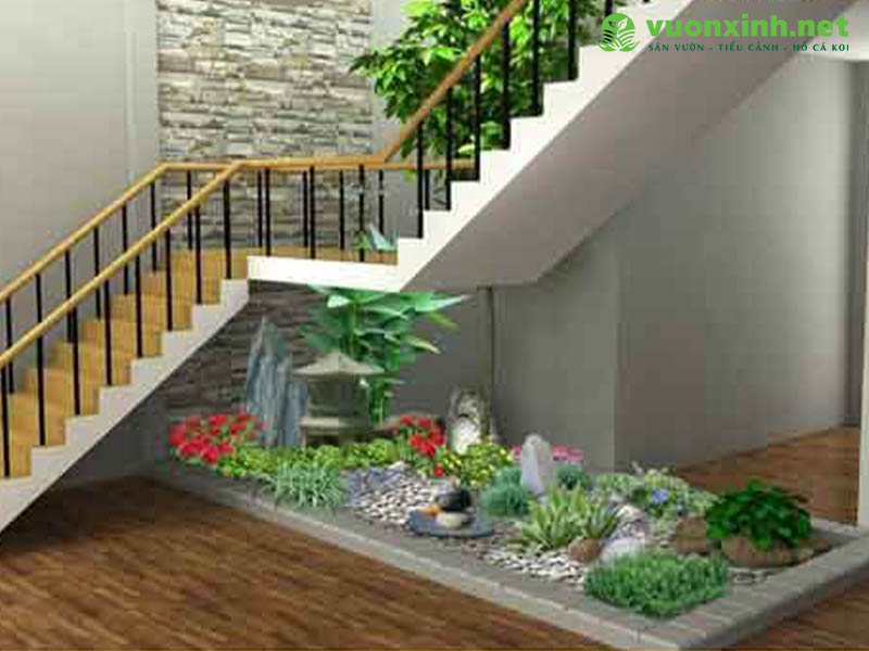 Thi công tiểu cảnh cầu thang