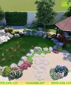 Mẫu Hồ cá koi sân vườn biệt thự