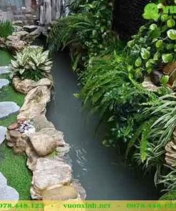 Mẫu hồ cá koi sân vườn phong thủy